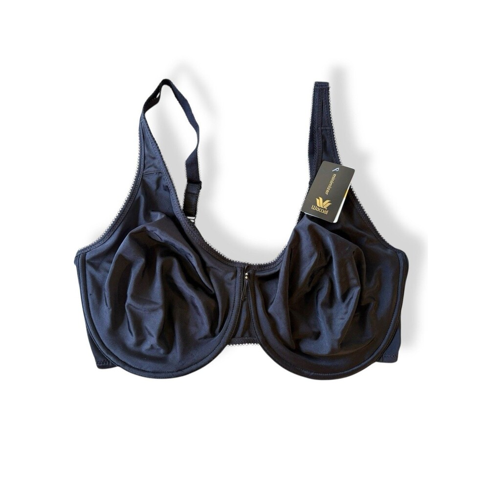 NWT Wacoal Comfort Minimizer Full Coverage Underwire Bra 38H Black 4 Hook